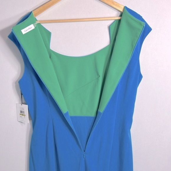 Calvin Klein Sheath Dress with Cap Sleeves and Side Rouching size 14 NWT - Picture 8 of 9